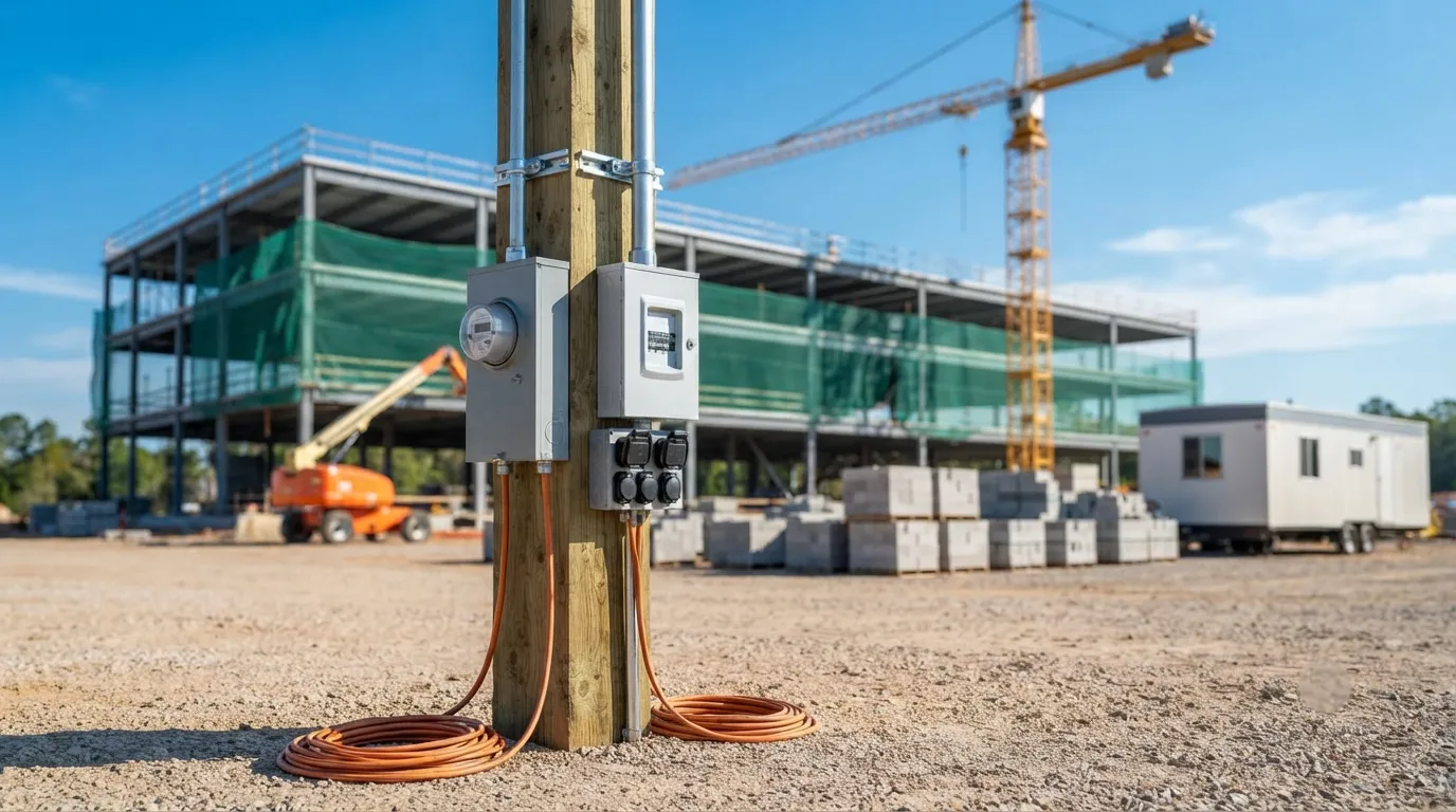 Temporary Power Pole in Irving, TX